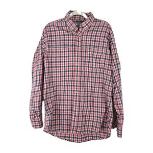 Southern Tide Club Mens Size Large Red Plaid Long Sleeve Button Front Shirt